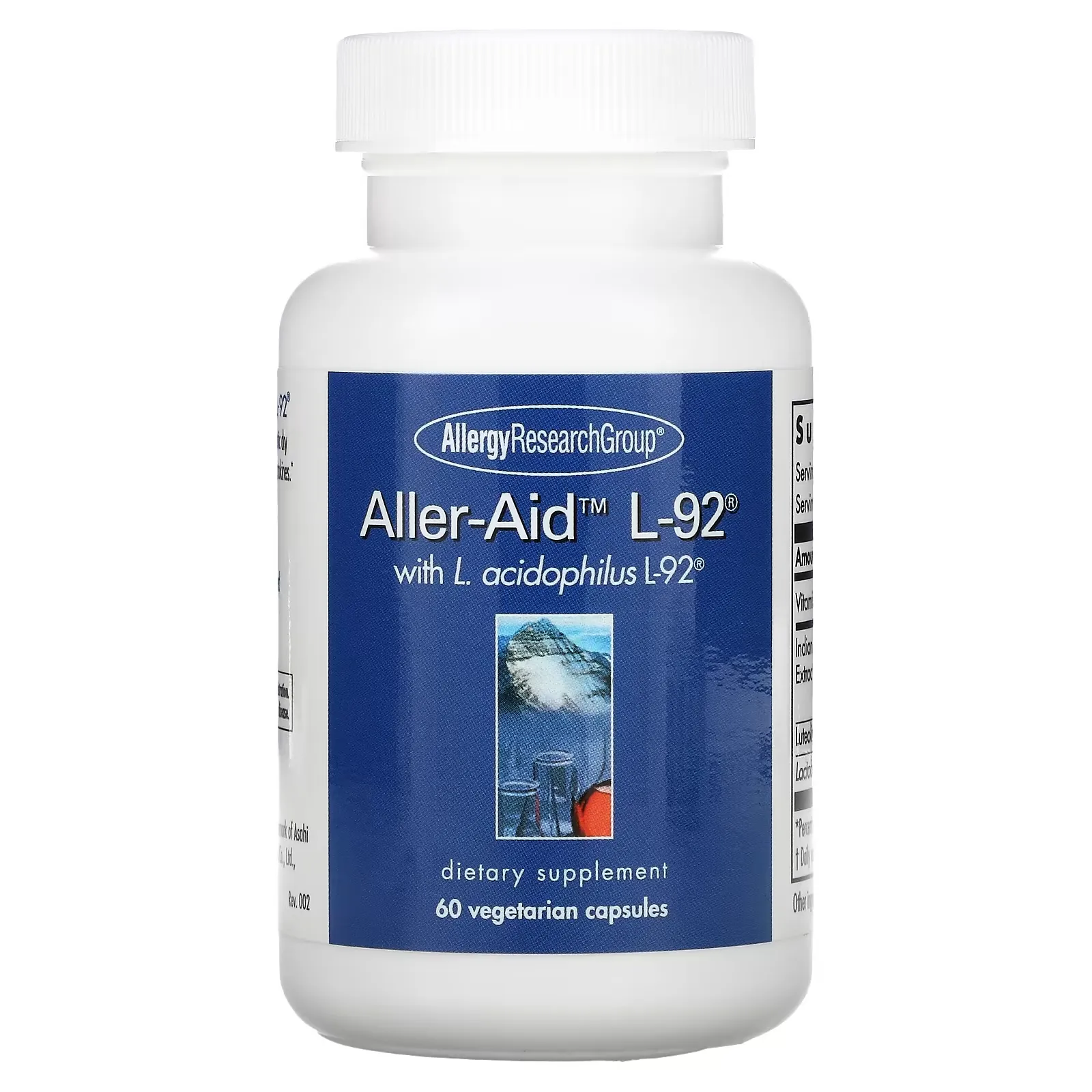 Aller-Aid L-92 with L. Acidophilus L-92, 60 Vegetarian Capsules