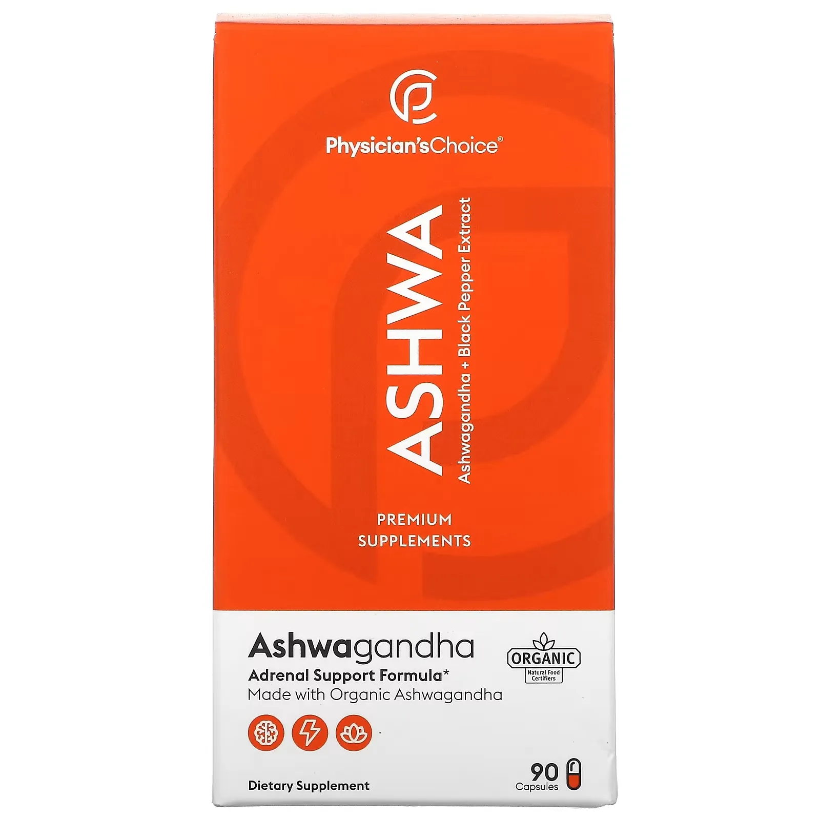 Ashwa, Ashwagandha + Black Pepper Extract, 90 Capsules