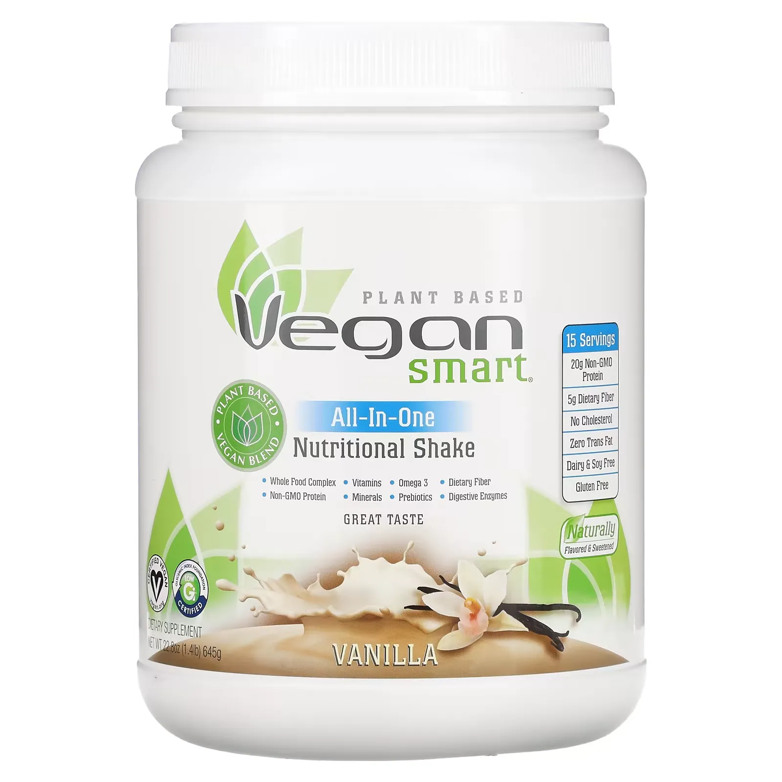 All-In-One Nutritional Shake, Vanilla, 1.4 lbs (645 g)