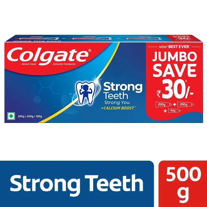 Colgate Strong Teeth Cavity Protection Toothpaste with Calcium Boost (Saver Pack)