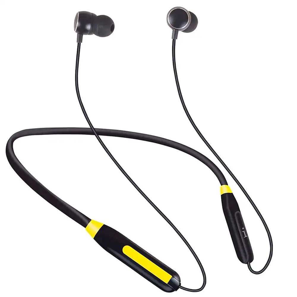 iBall Earwear Tune Bluetooth Neckband Earphone with Mic,  Black & Yellow