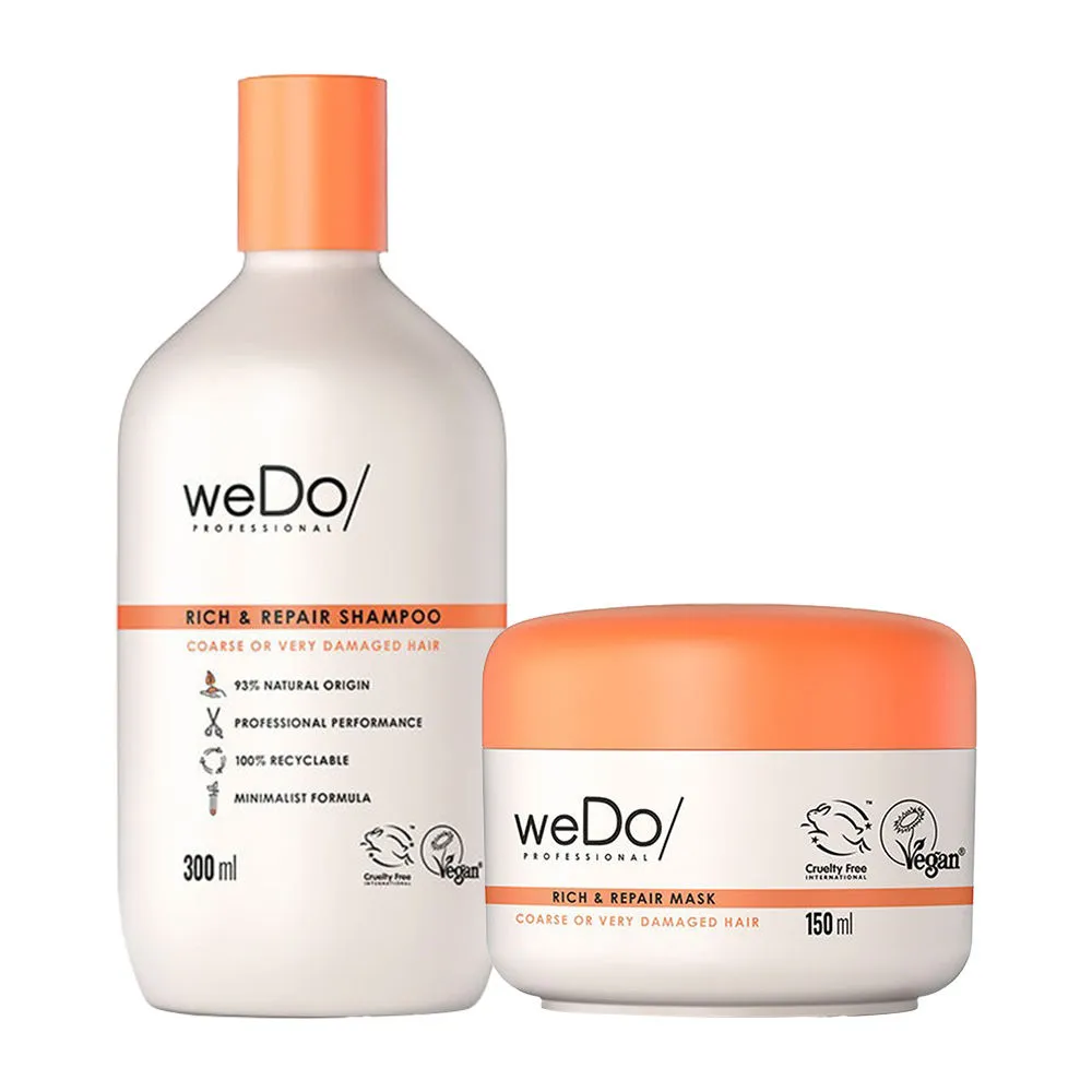 weDo Professional Rich & Repair Shampoo Mask Combo For Damaged Hair, Antifrizz, No Sulfate