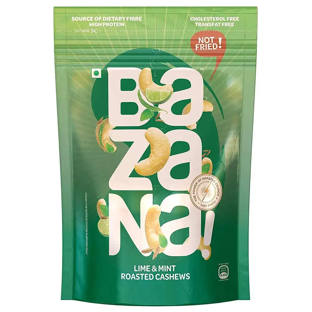 Bazana Roasted Cashews,  Lime & Mint  200 g