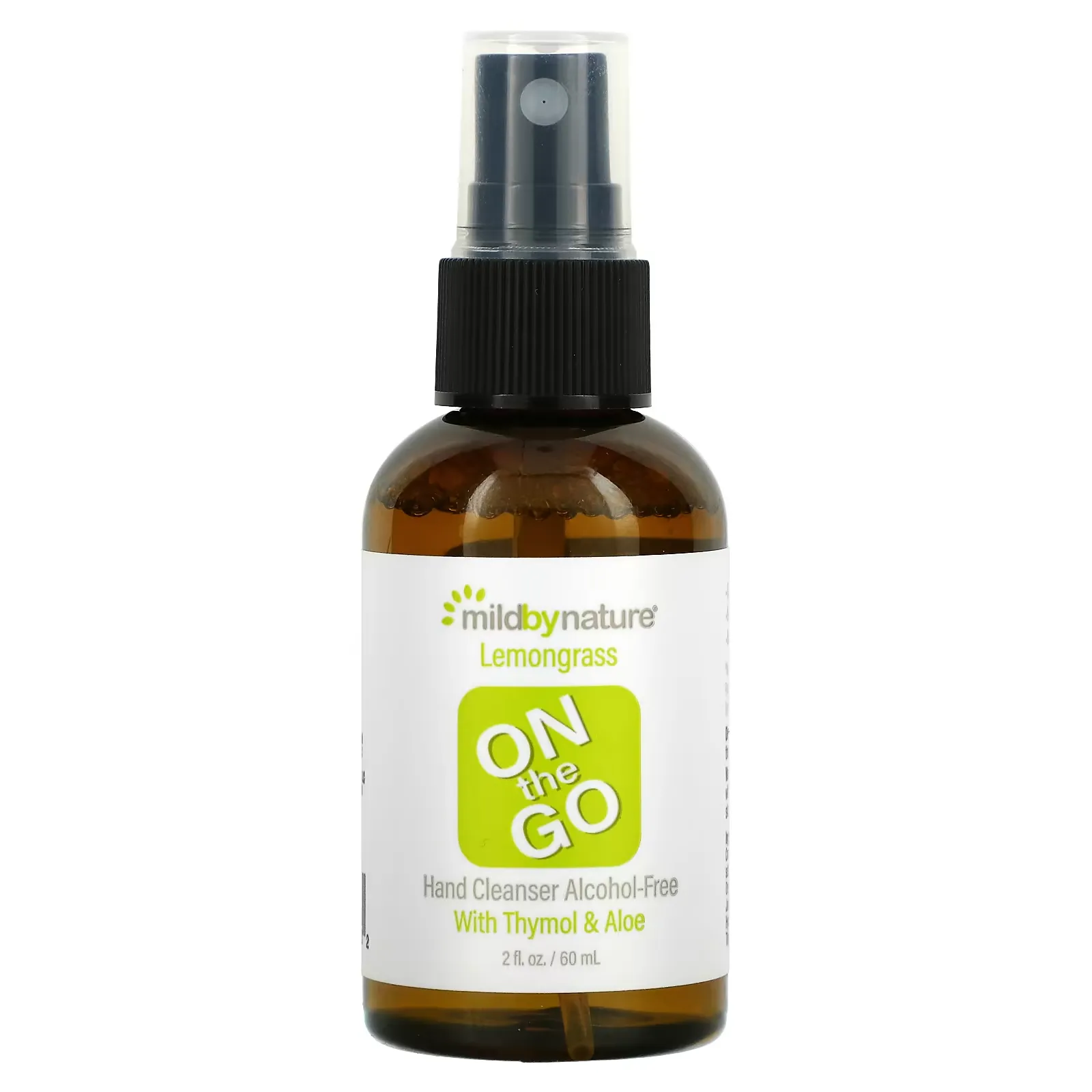 On The Go Hand Cleanser, Alcohol-Free, Lemongrass, 2 fl oz (60 ml)