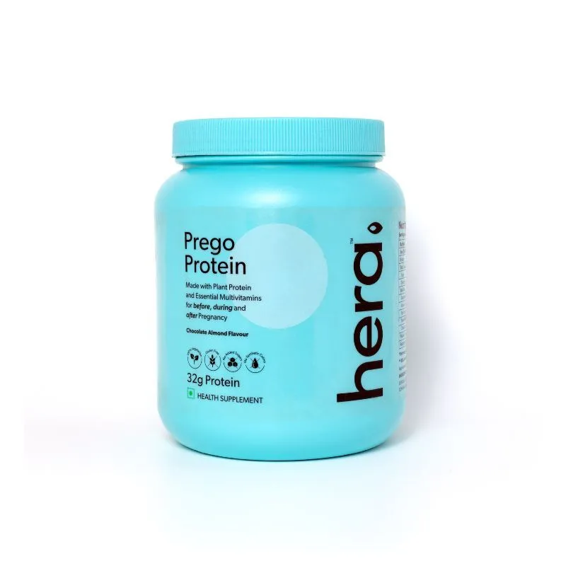 Hera - Prego Protein - Plant Protein and Superfood Powder - Kesar Badam or Chocolate Almond Flavor