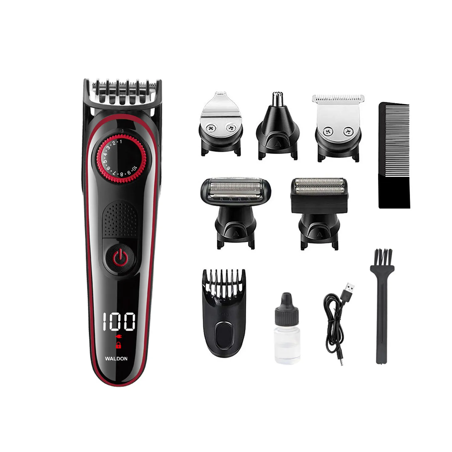 Waldon 5 In 1 Multi-functional Grooming Kit (black)