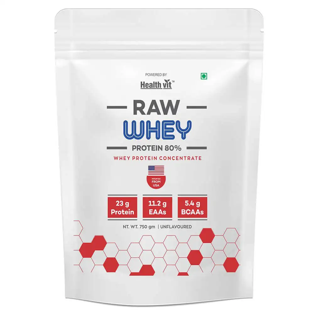 Healthvit Pure Series Raw Whey Protein Concentrate 80%,  1.65 lb  Unflavoured