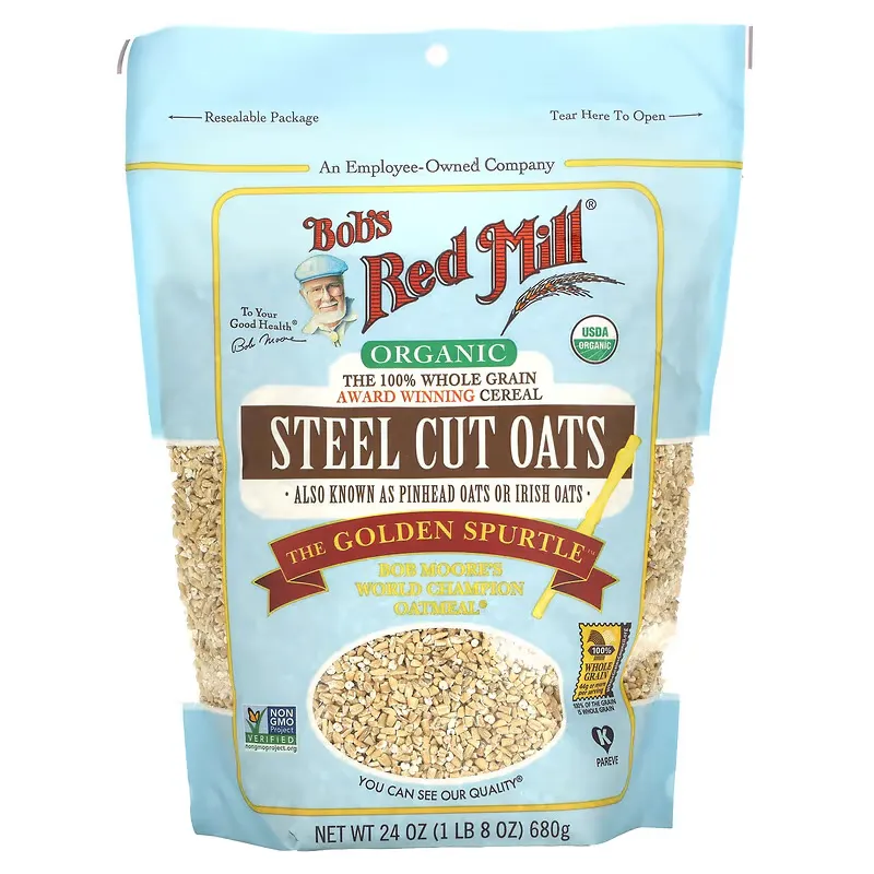 Organic Steel Cut Oats, Whole Grain, 24 oz (680 g)