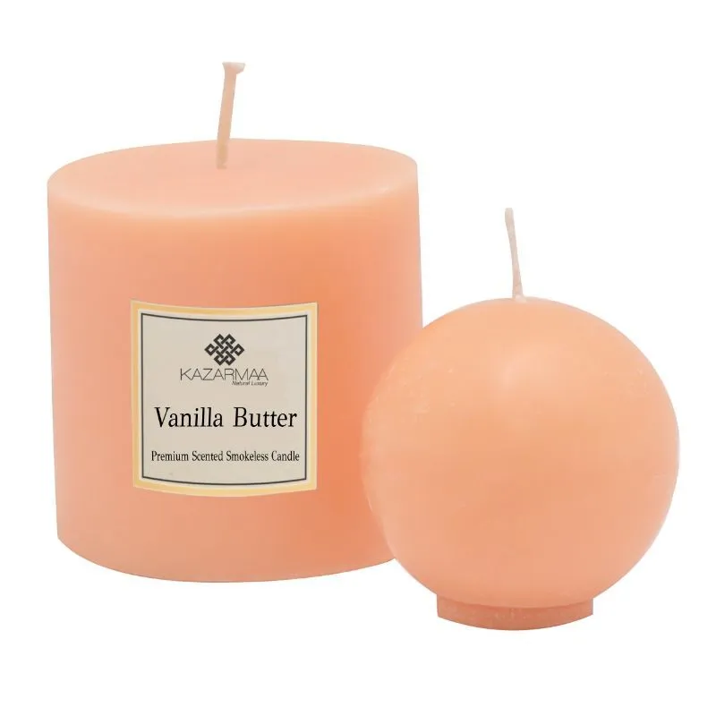 Kazarmaa Vanilla Butter Soya Wax Candle Pack Of 2