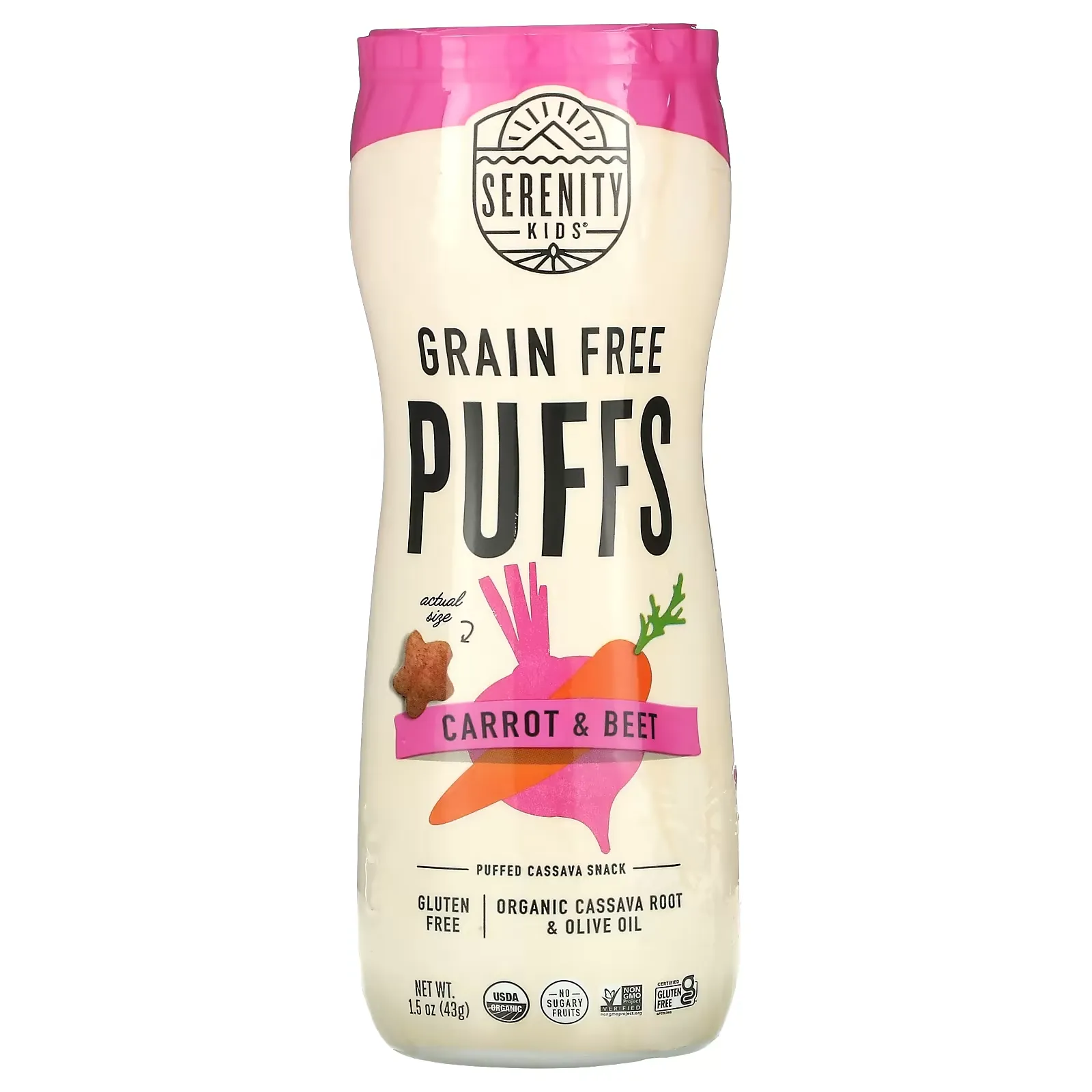 Grain Free Puffs, Carrot & Beet, 1.5 oz (43 g)