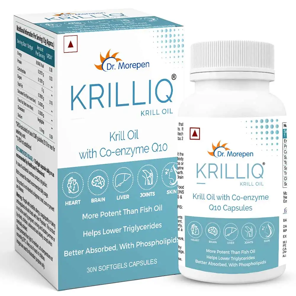 Dr. Morepen Krilliq Krill Oil with CoQ10,  30 softgels