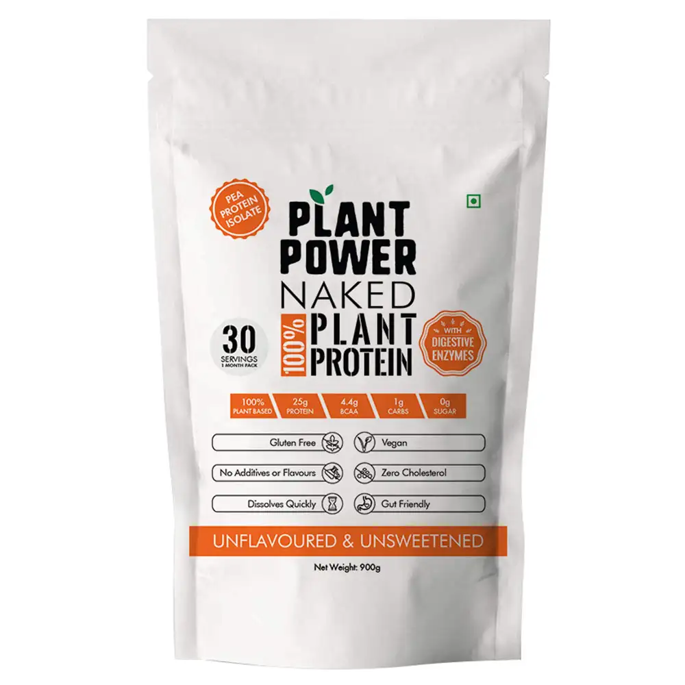 Plant Power Pea Protein Isolate,  Unflavoured & Unsweetened  1.98 lb