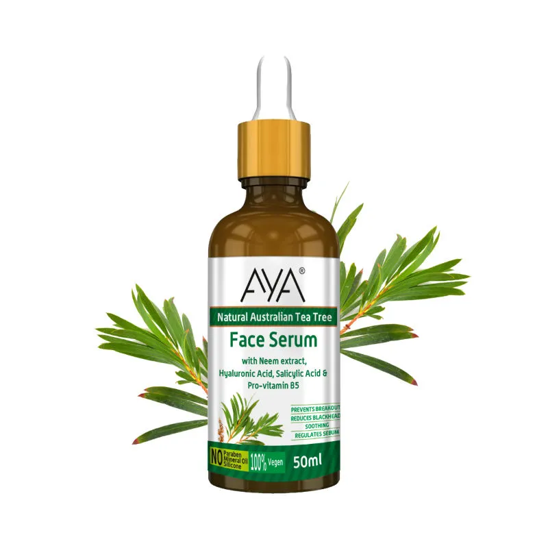 AYA Natural Australian Tea Tree Face Serum, Prevents Break Outs, Reduce Blackheads And Soothing