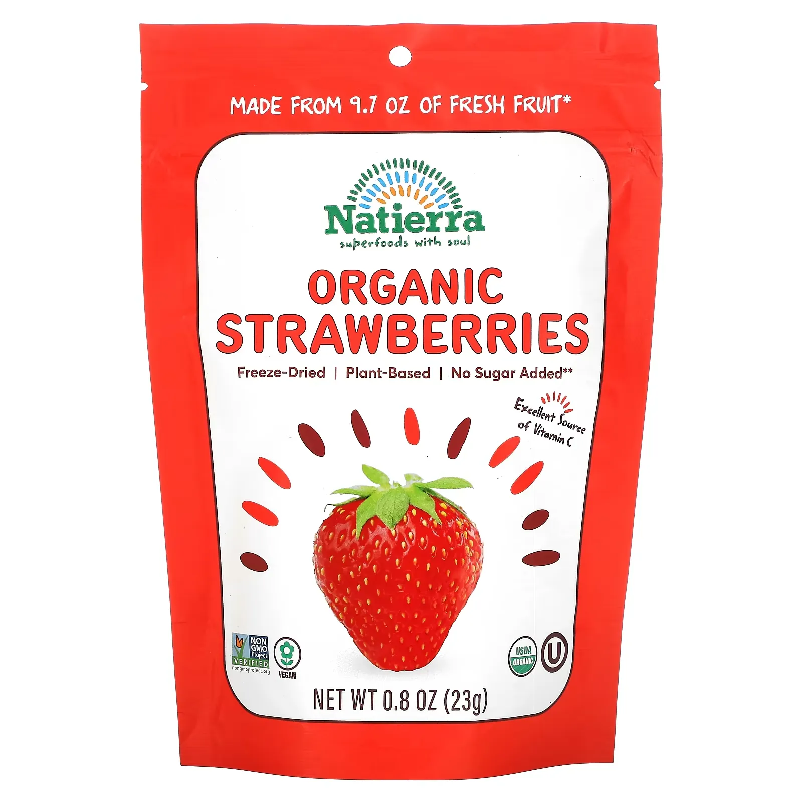 Organic Freeze-Dried Strawberries, 0.8 oz (23 g)