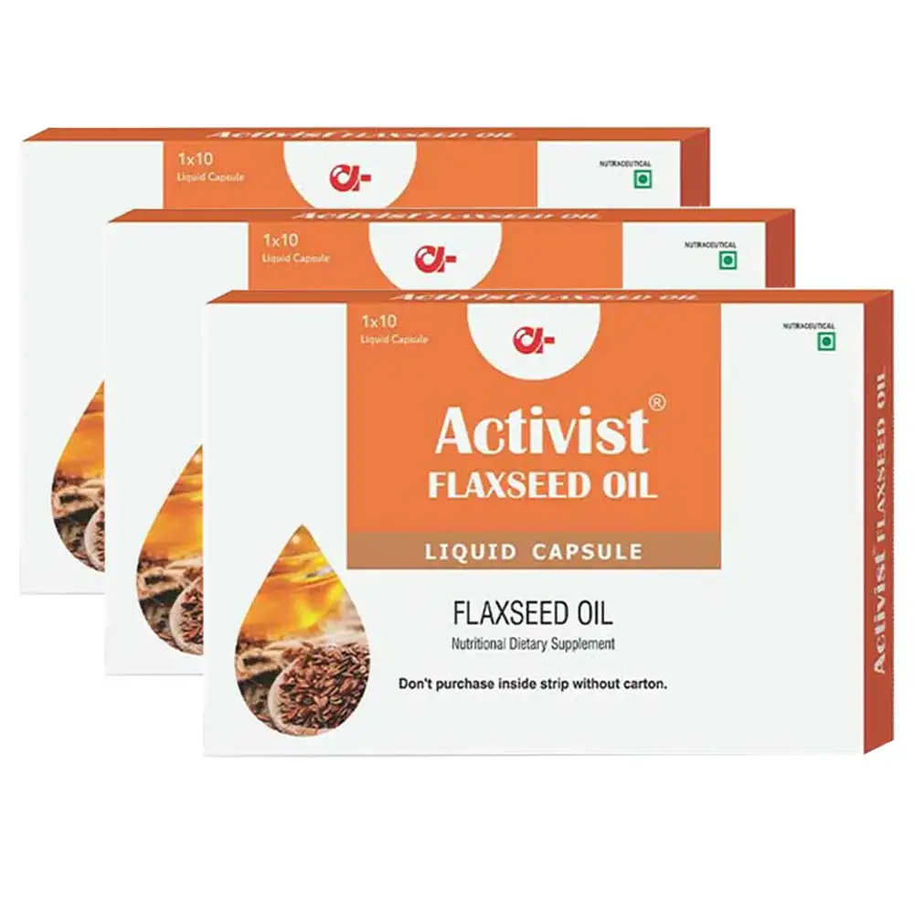 Activist Flaxseed Oil (Pack of 3),  10 capsules