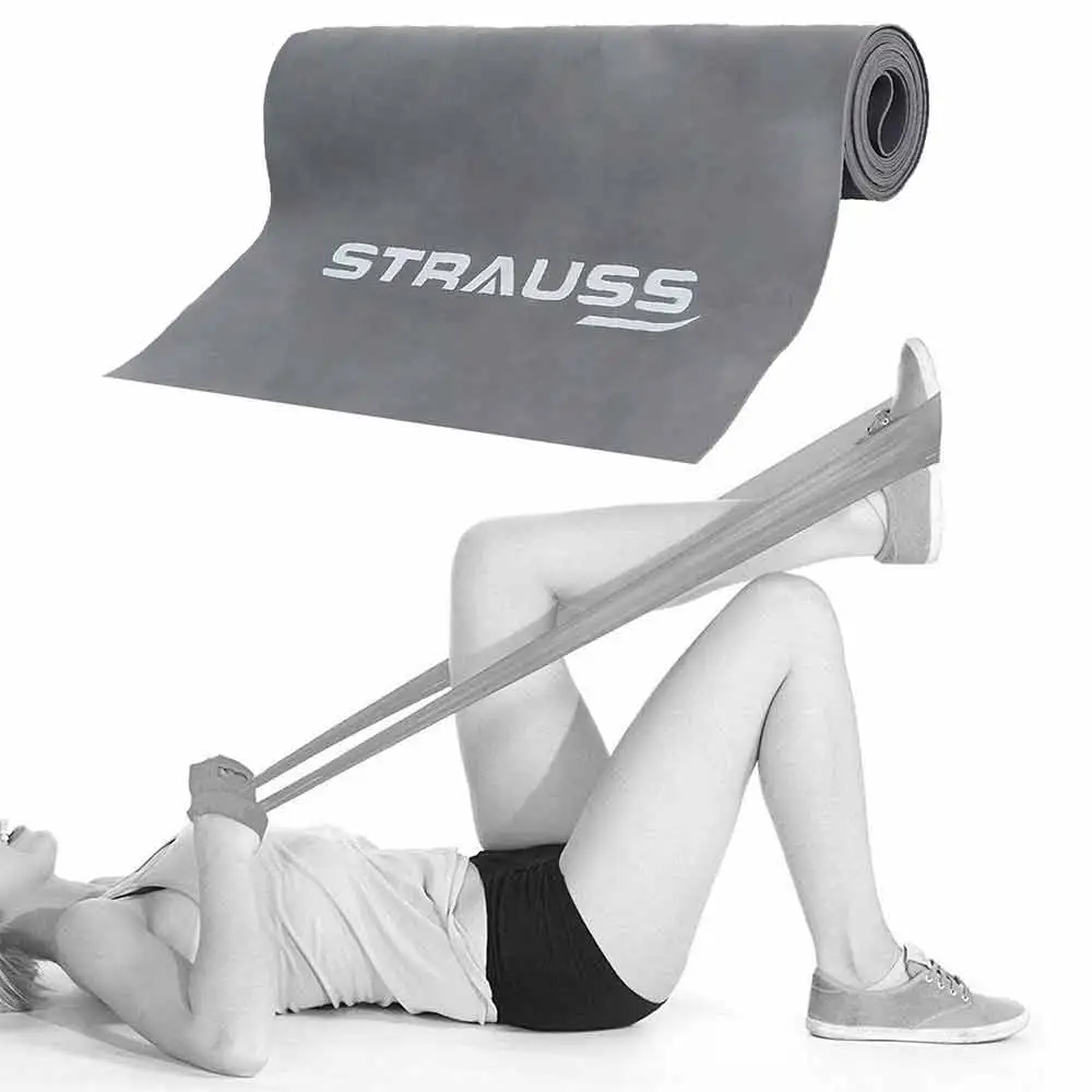 Strauss Yoga Resistance Band,  Grey  Free Size