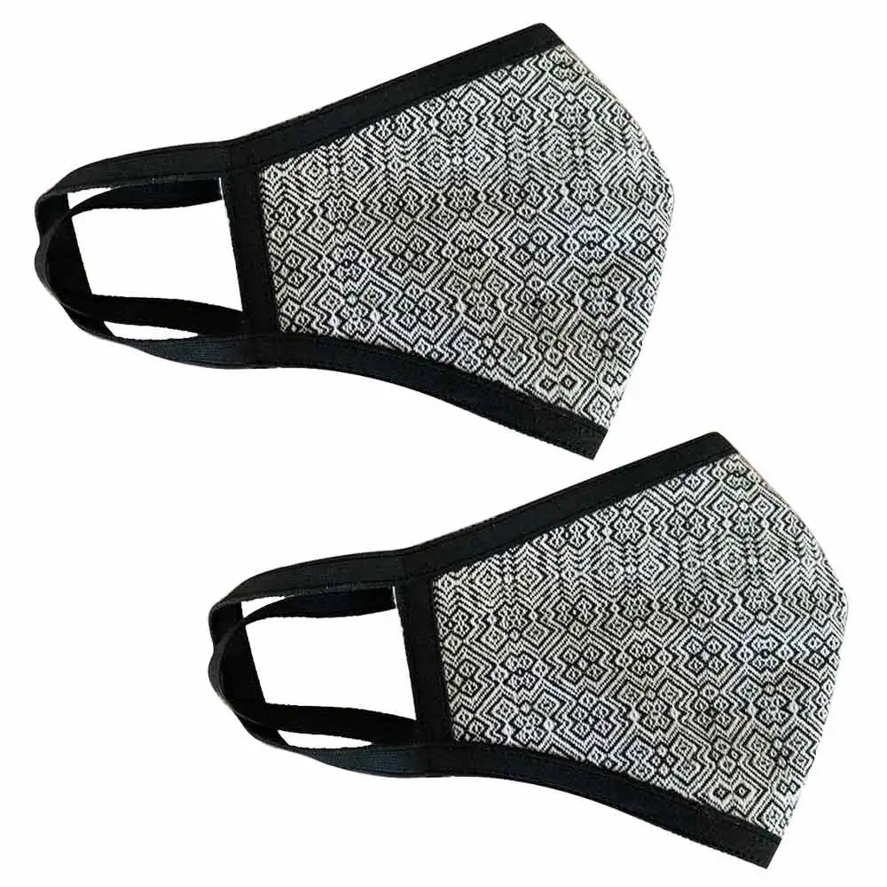 MASKS4U Geometrica Breatheasy Mask Pack of 2,  Black & White