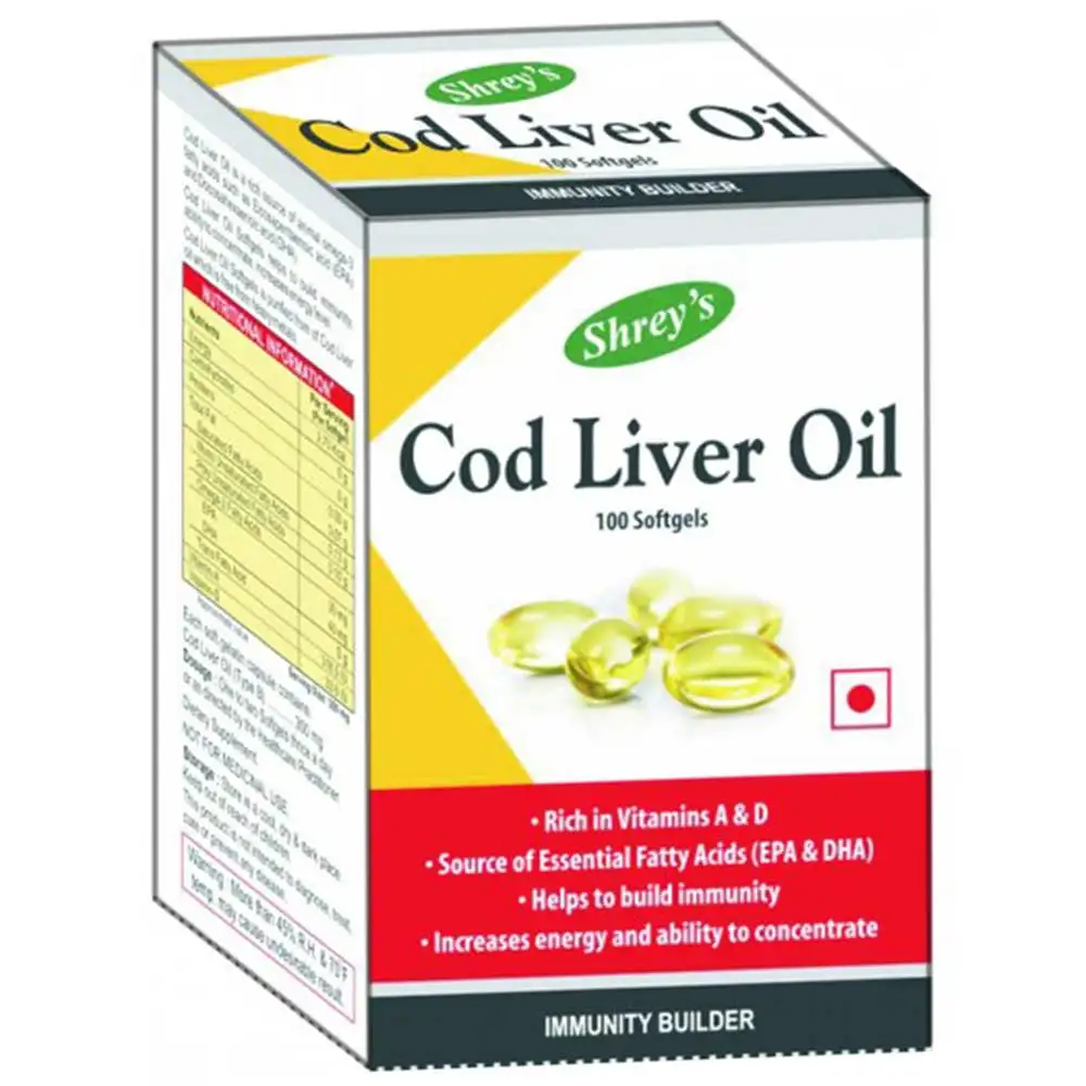 Shrey's Cod Liver Oil,  100 softgels