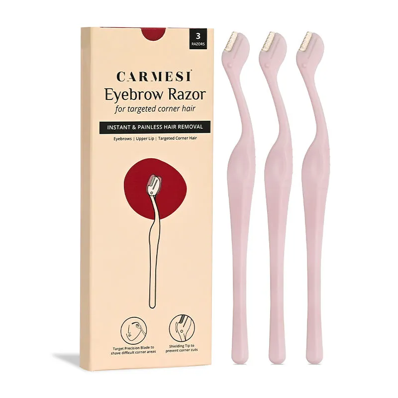 Carmesi Eyebrow Razor, For Salon-like Eyebrows & Eyebrows, Upper Lip, Targeted Corner Hair (3 Unit)