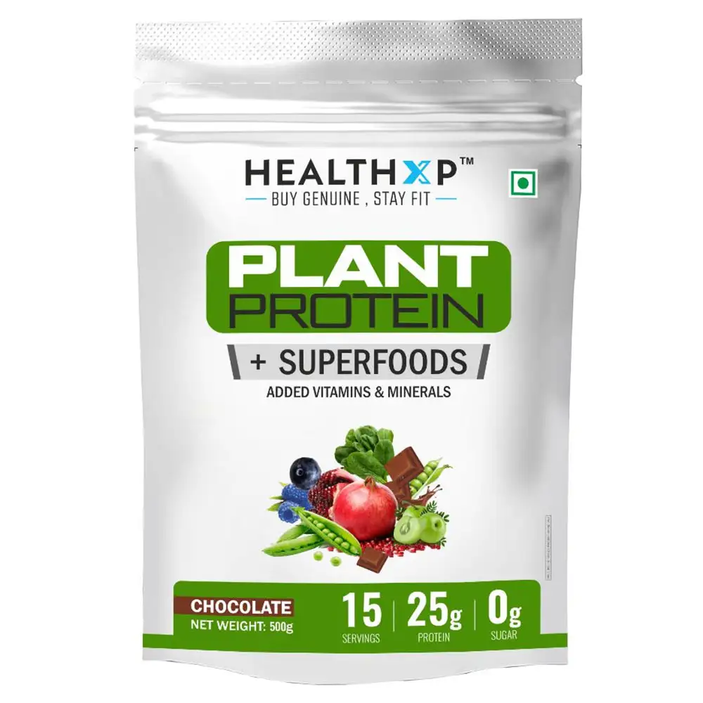 HealthXP Plant Protein + Superfood,  1.1 lb  Chocolate