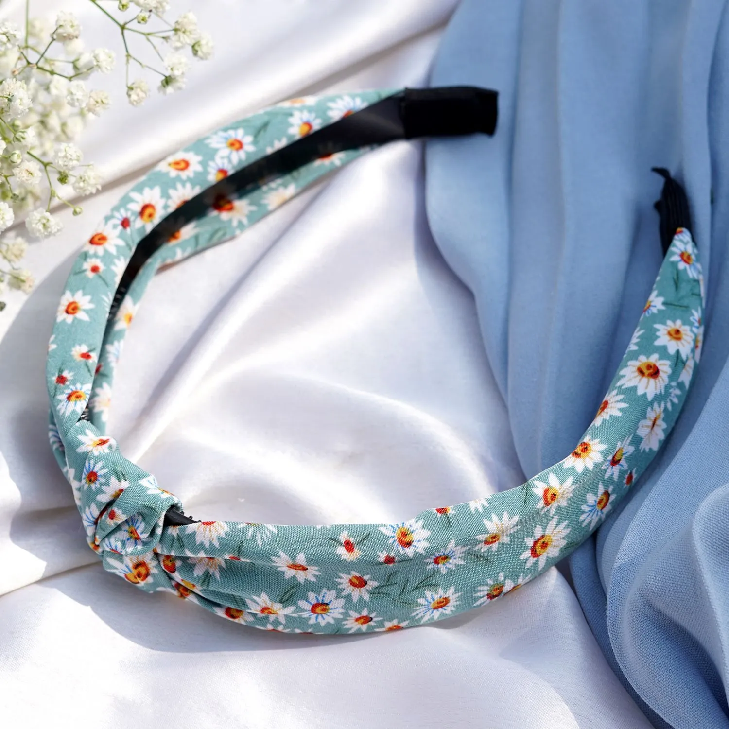 Joker & Witch Full Bloom Light Green Knot Headband For Women