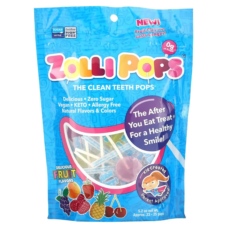 The Clean Teeth Pops, Fruit Flavors, Approx. 23-25 Pops, 5.2 oz