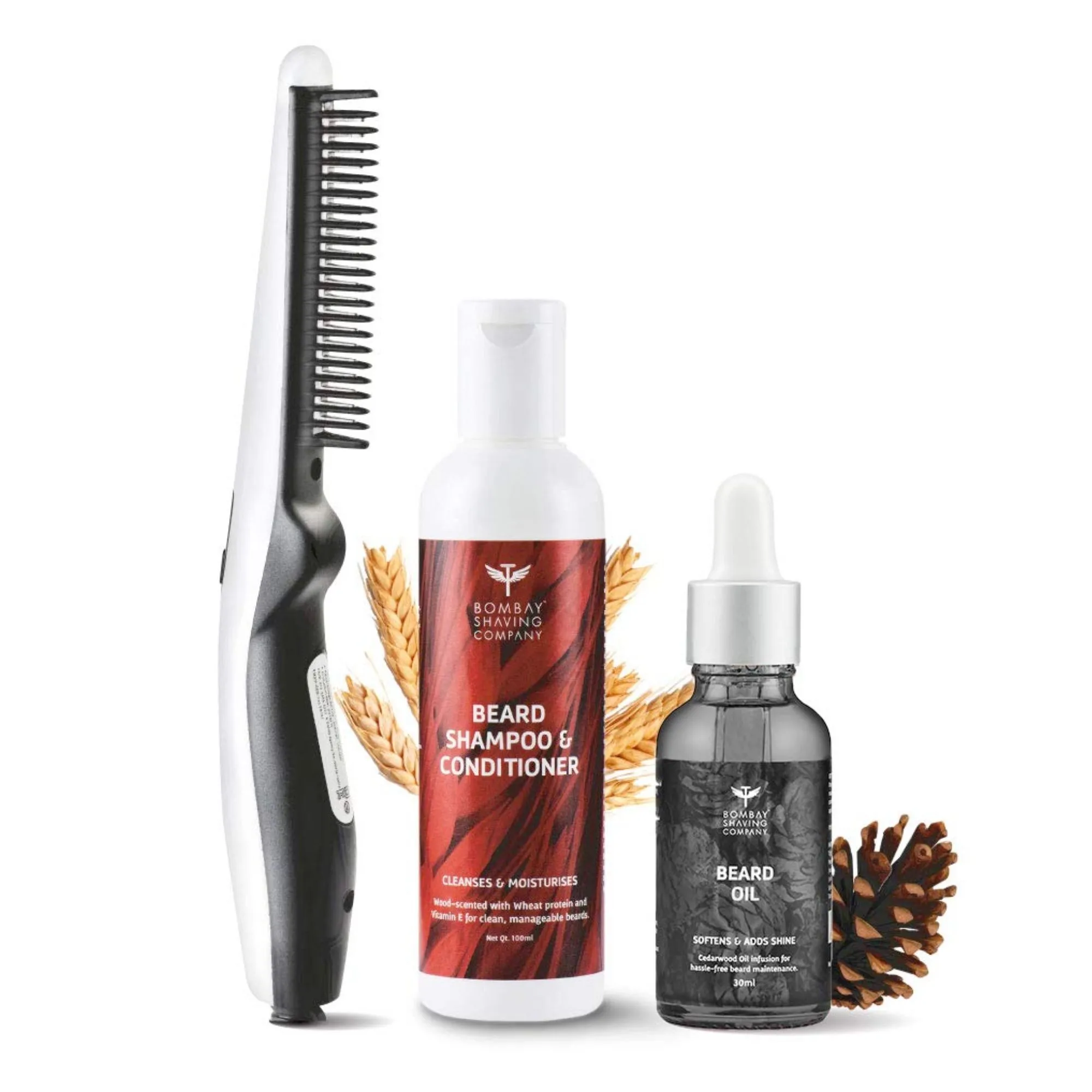 Bombay Shaving Company 3-In-1 Beard Straightener Kit