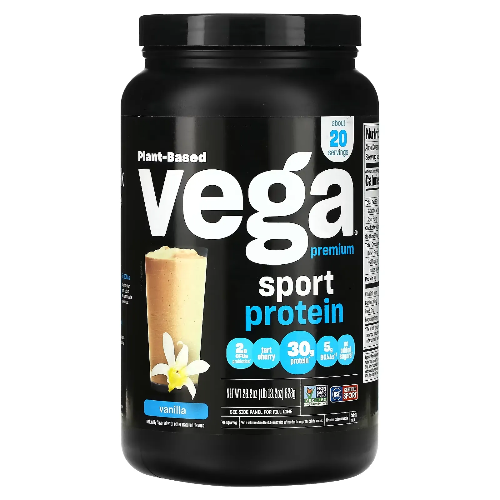 Sport Premium Protein Powder, Vanilla, 29.2 oz (828 g)