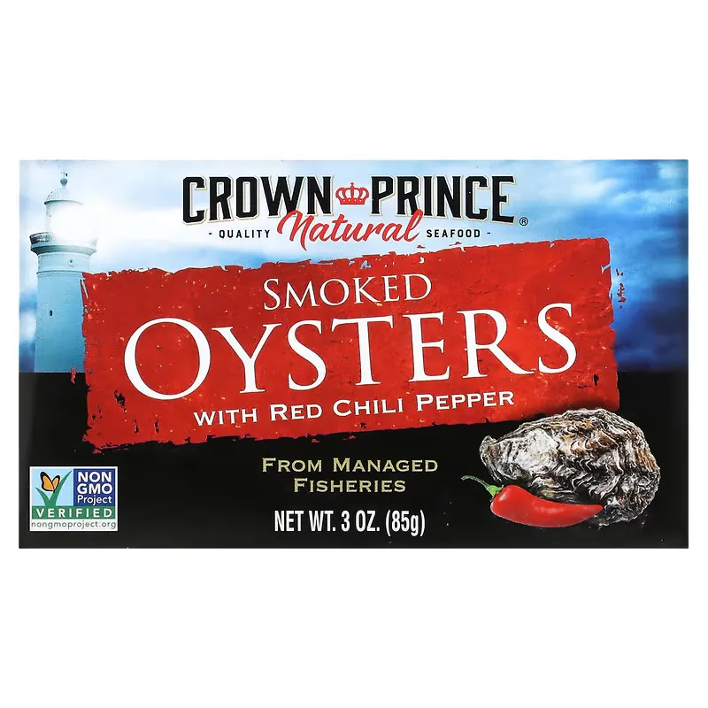 Smoked Oysters, with Red Chili Pepper, 3 oz (85 g)