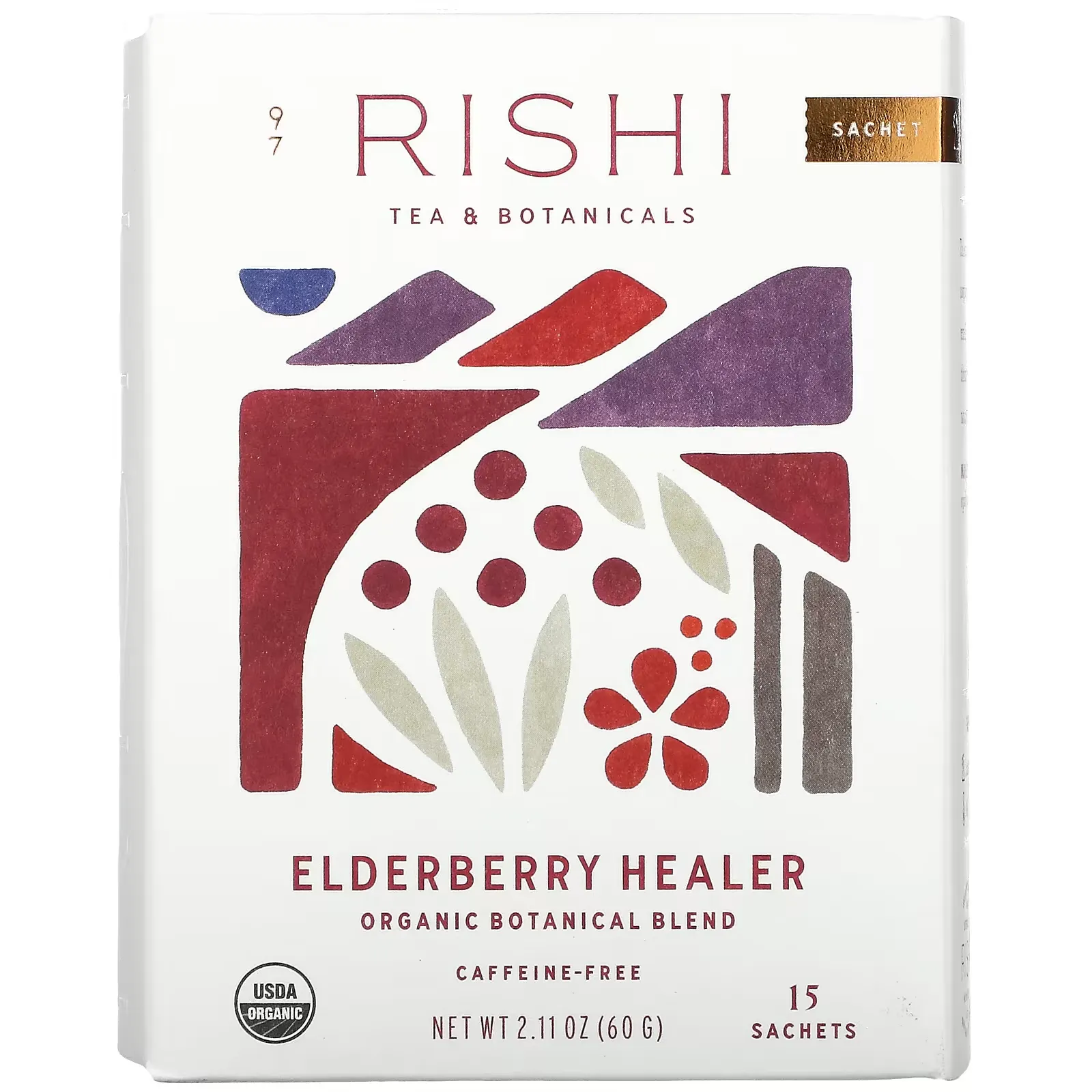 Elderberry Healer, Caffeine-Free, 15 Sachets, 2.11 oz (60 g)