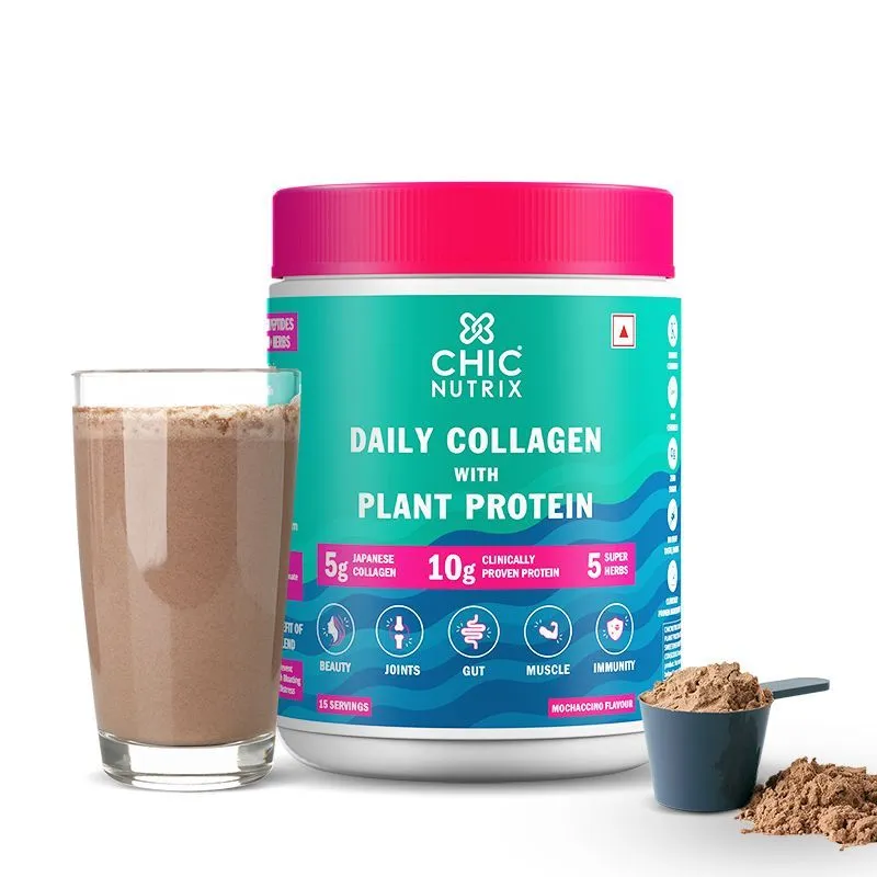 Chicnutrix Daily Collagen Peptides With Plant Protein - Chocolate Mocha Flavour