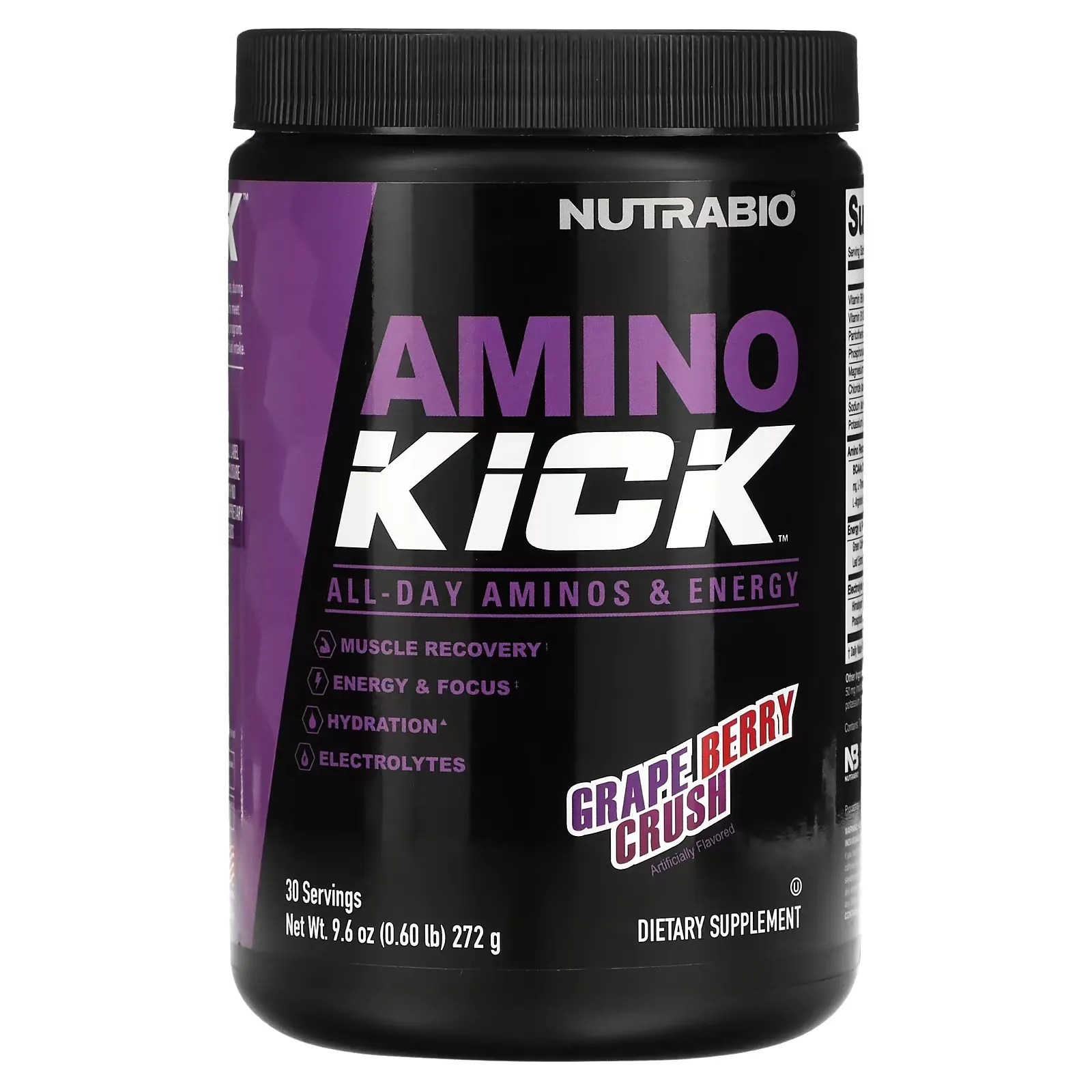 Amino Kick, Grape Berry Crush, 0.6 lb (272 g)