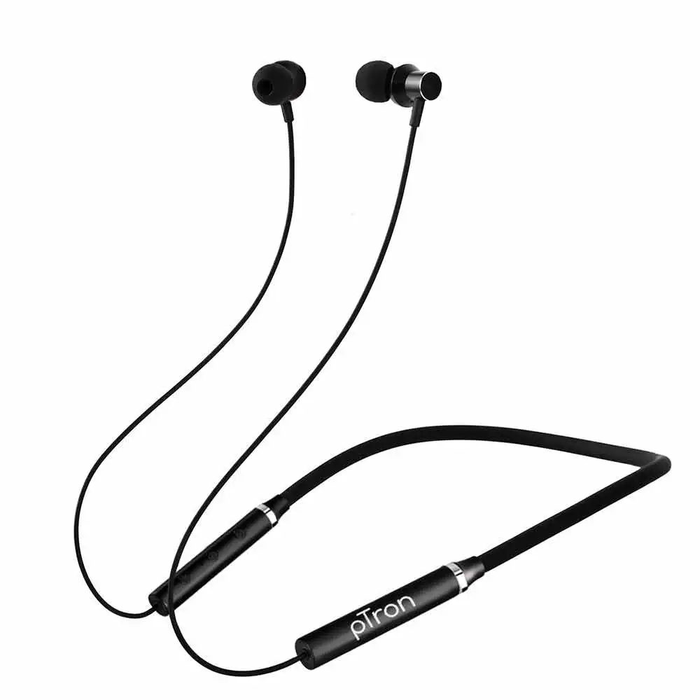 Ptron Tangent Beats Magnetic Wireless Neckband,  Black