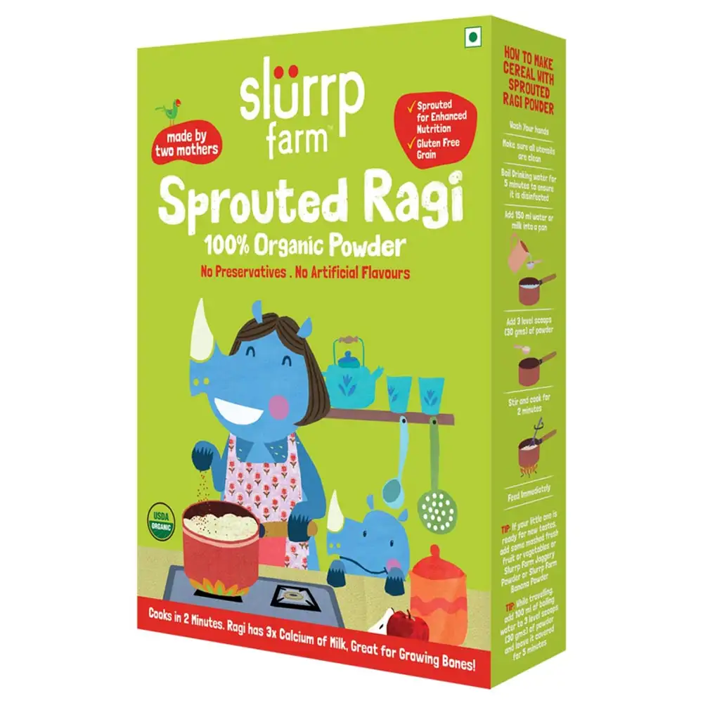 Slurrp Farm 100% Organic Sprouted Ragi Powder,  0.250 kg  Unflavoured