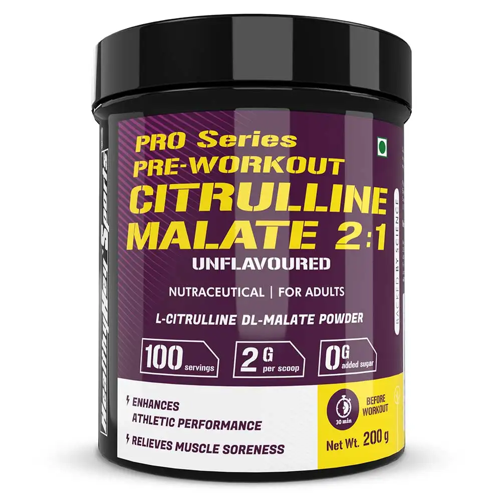 HealthyHey Nutrition Sports Pre-Workout Citrulline Malate,  0.44 lb  Unflavoured