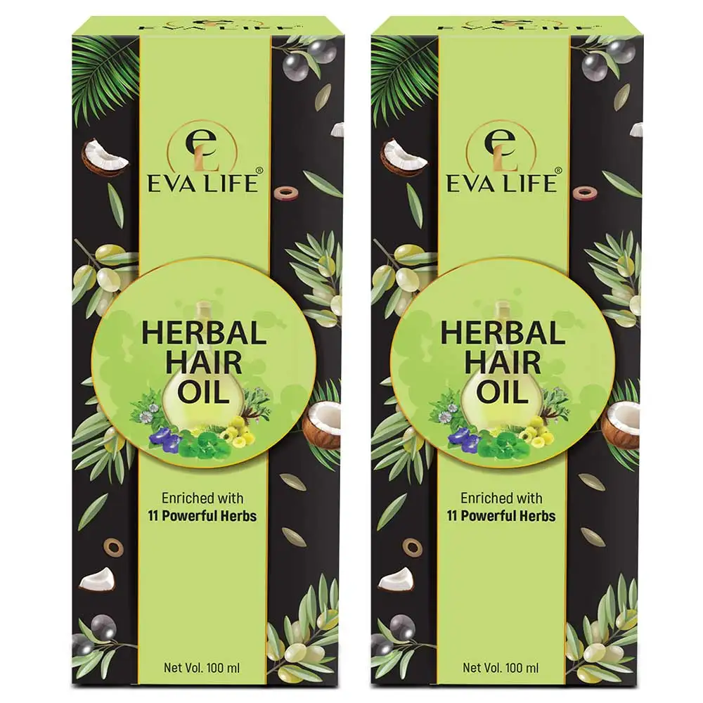 Evalife Herbal Hair Oil -Pack of 2,  100 ml  for All Hair Types