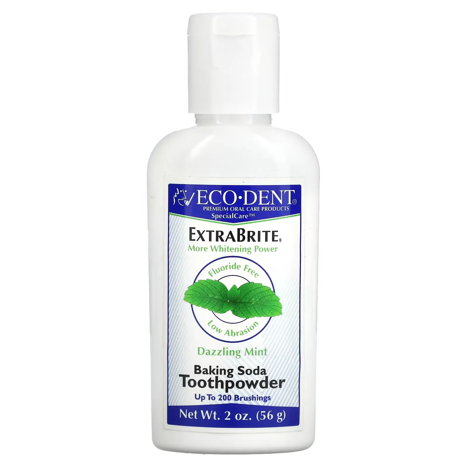 ExtraBrite, Baking Soda Tooth Powder, Fluoride Free, Dazzling Mint, 2 oz (56 g)