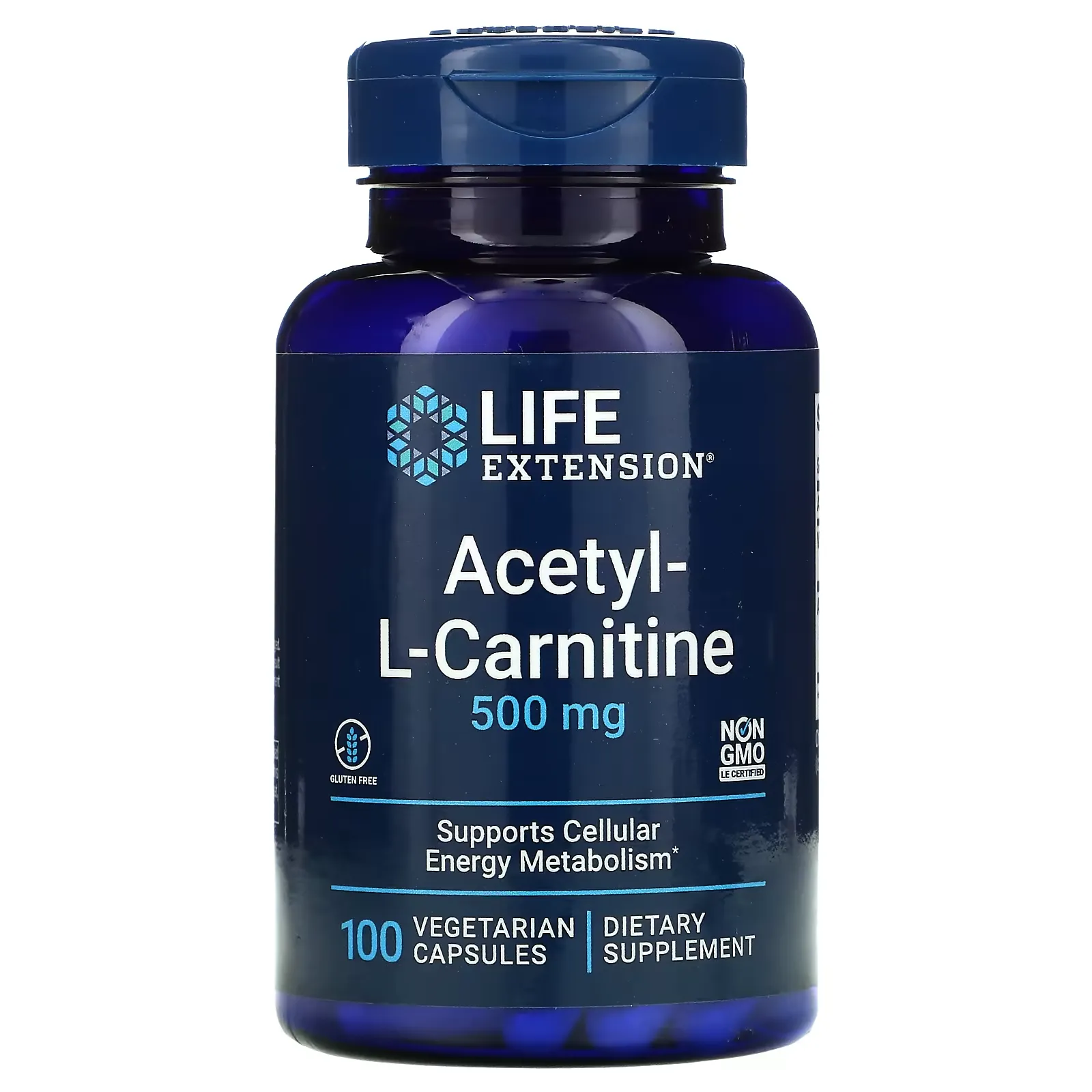 Acetyl-L-Carnitine, 500 mg, 100 Vegetarian Capsules