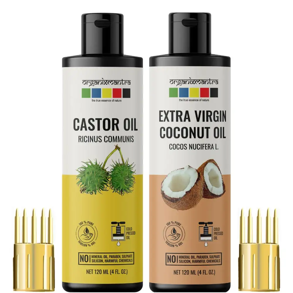 Organix Mantra Castor Oil & Extra Virgin Coconut Oil Combo,  120 ml