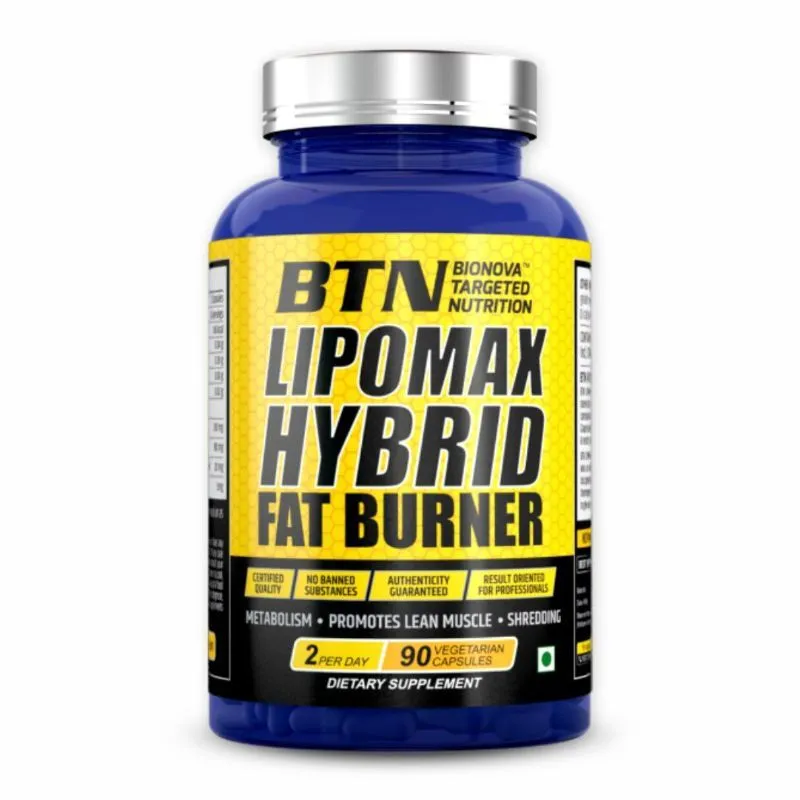 BTN Sports Lipomax Hybrid Fat Burner, Non Caffeine, Natural Weight Loss Supplement