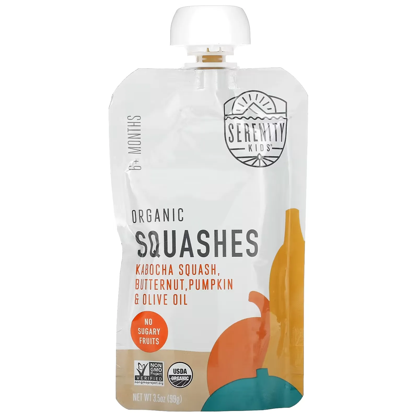 Organic Squashes with Kabocha Squash, Butternut, Pumpkin & Olive Oil, 6+ Months, 3.5 oz (99 g)