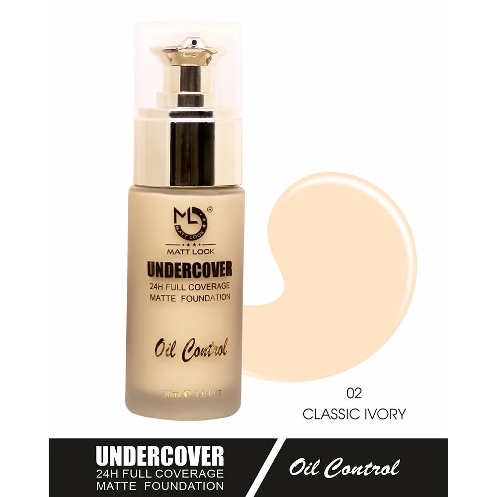 Matt look Undercover 24Hr Full Coverage & Oil Control Matte Foundation