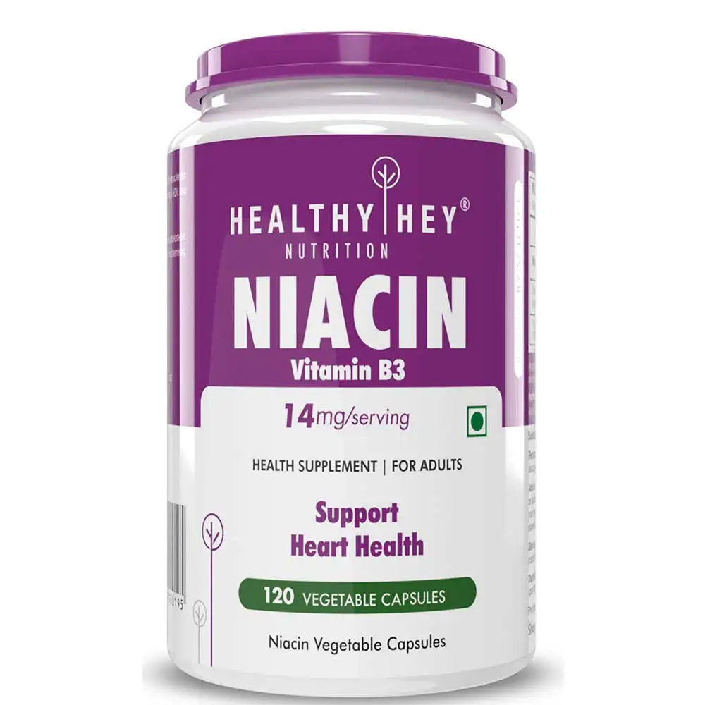 HealthyHey Nutrition Niacin Vitamin B3,  Unflavoured  120 capsules