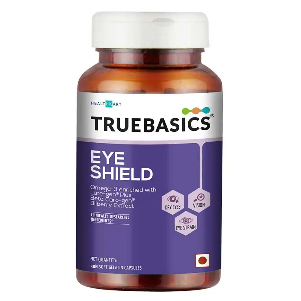 TrueBasics Eye Shield with Lute-gen Plus Beta Caro-gen Bilberry Extract,  30 capsules