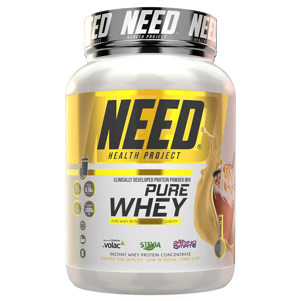 NEED Pure Whey,  2.2 lb  Capuccino & Vanilla Ice Cream