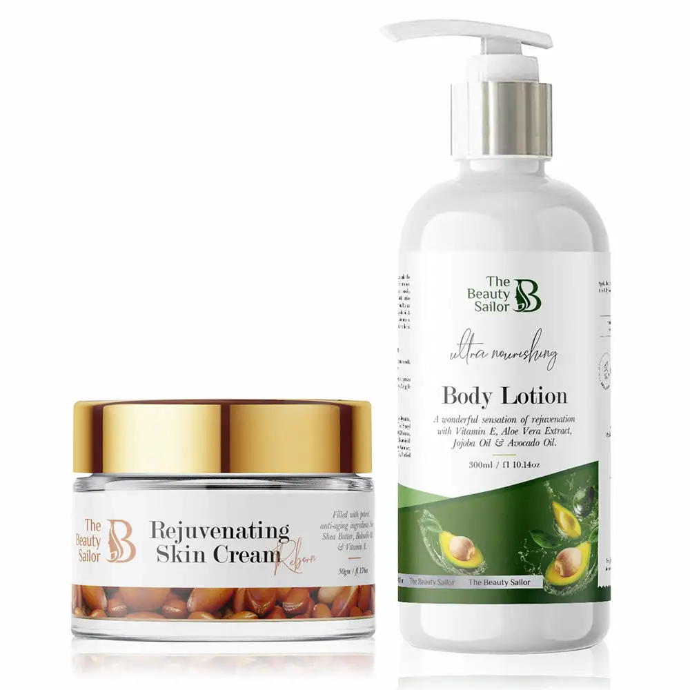 The Beauty Sailor Ultra Nourishing Body Lotion 300 ml & Rejuvenating Skin Cream Combo,  50 g  Anti Ageing