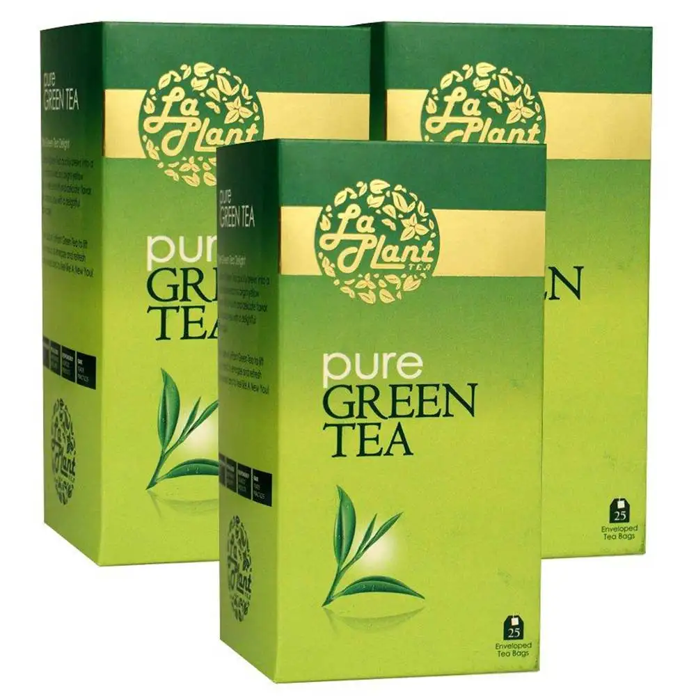 Laplant Pure Green Tea,  25 Piece(s)/Pack  Unflavoured(Pack of 3)