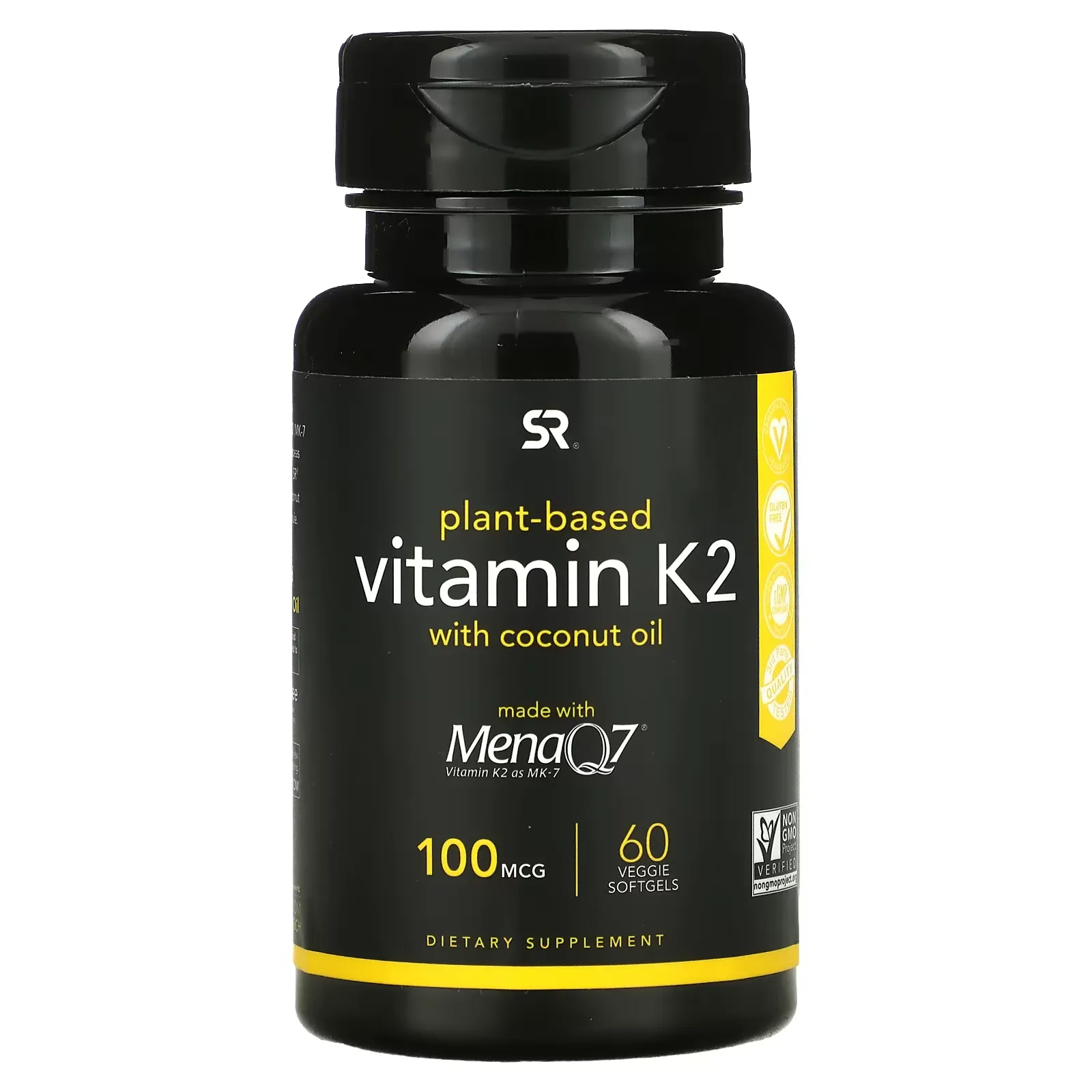 Vitamin K2, Plant-Based, 100 mcg, 60 Veggie Softgels