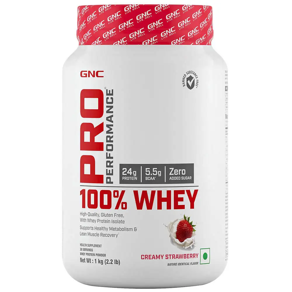 GNC Pro Performance 100% Whey Protein,  2.2 lb  Creamy Strawberry