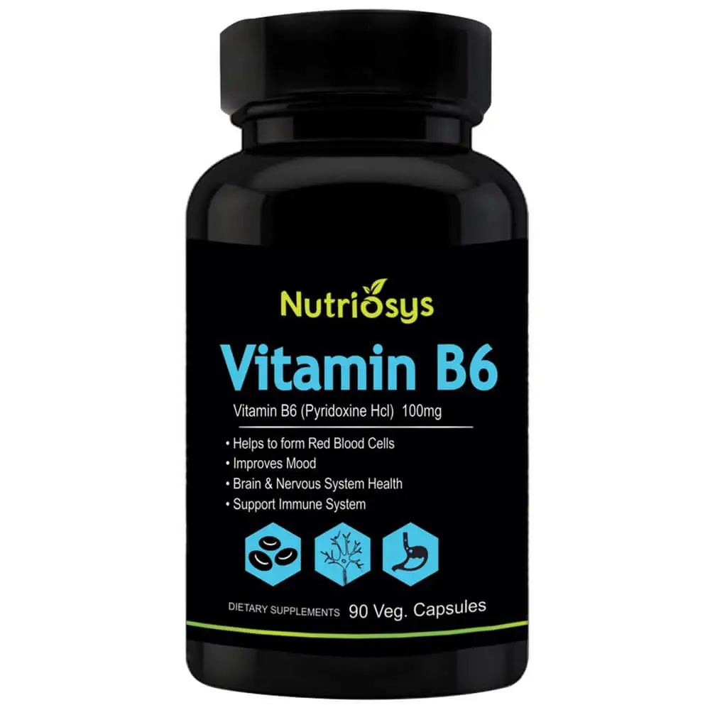 Nutriosys Vitamin B6 (100 mg),  90 veggie capsule(s)  Unflavoured